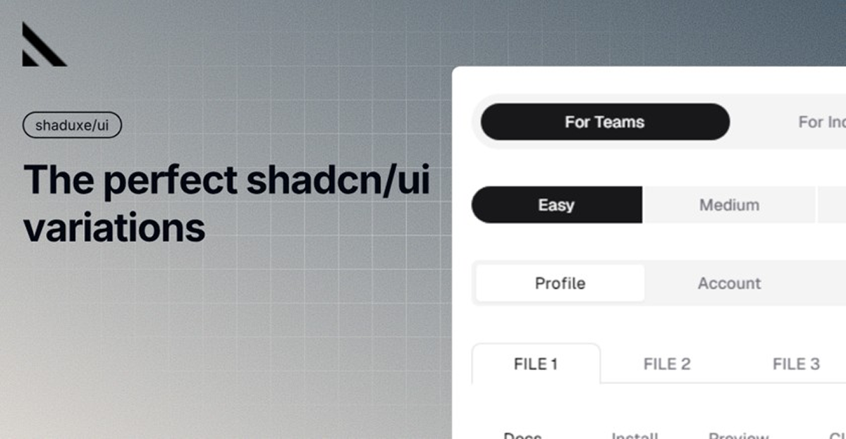Shaduxe UI – Tailwind CSS Component Library for React